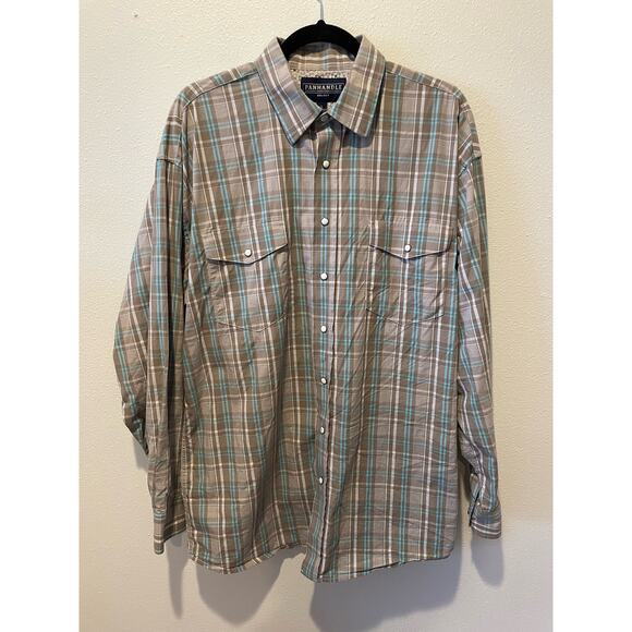 Panhandle Select Men's Pearl Snap Plaid Shirt, Size Large - Picture 1 of 3